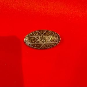 Vintage Gold Brooch with Design